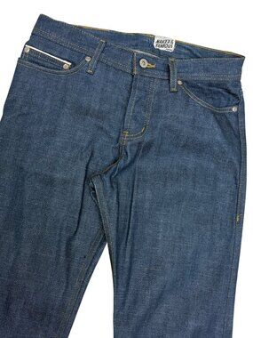 NAKED & FAMOUS Selvedge Denim Jeans Blue Straight Fit Pants Mens 30x34